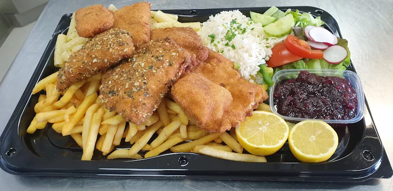 Panierte Platte zum Mitnehmen